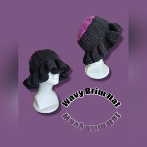 Black and Purple Wavy Brim Hat